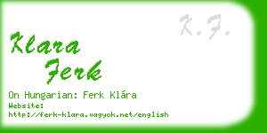 klara ferk business card